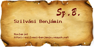 Szilvási Benjámin névjegykártya