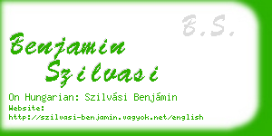benjamin szilvasi business card