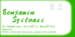 benjamin szilvasi business card